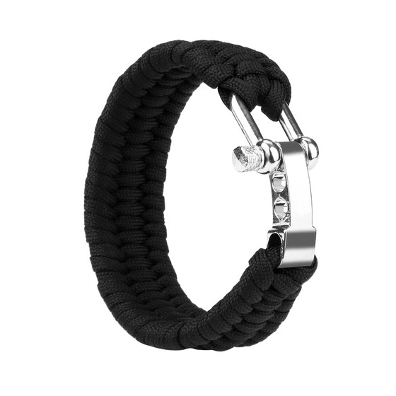Survival Rope Bracelet Outdoor Camping Hiking Steel Shackle Buckle New