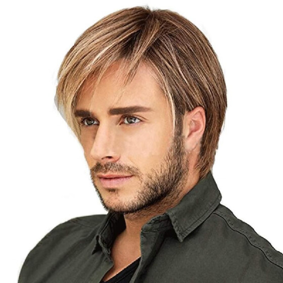 Shop 8 Natural Soft Short Straight Layered Blonde Wig For Man