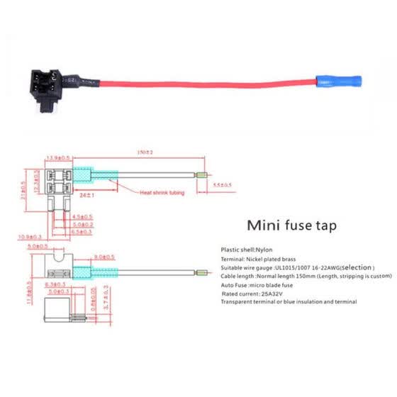 6pcs Micro 2 Fuse Piggy Back Blade Fuse Holder with Wire Harness and Fuse Puller Gebildet 6pcs 12V 24V Add-a-Circuit Micro 2 Fuse Tap 5A 10A 15A
