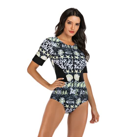 women's short sleeve bathing suit