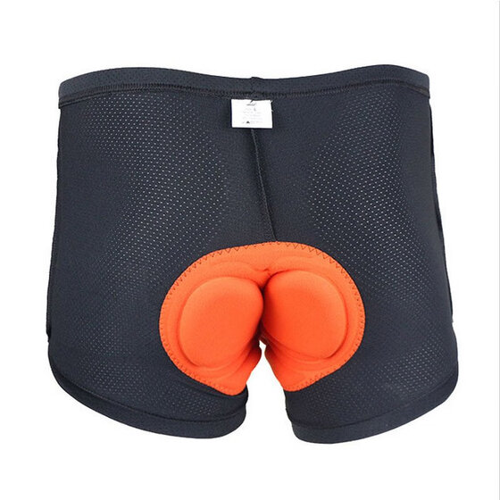 Men Bicycle Underwear Pants Cycling Shorts Sponge Gel 3D Padded Orange Outdoor