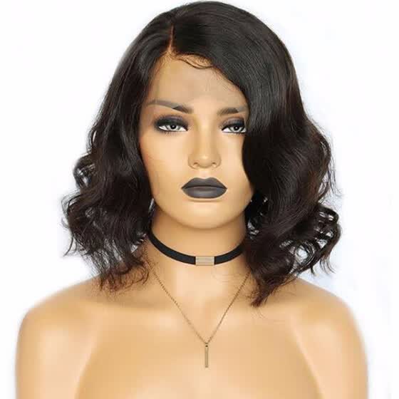 Shop 130 Density Bob Lace Wig Wavy Texture Human Hair Short Lace