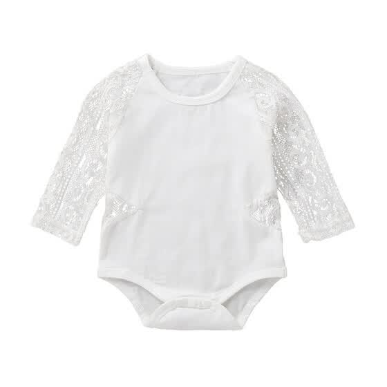 long sleeve lace romper baby