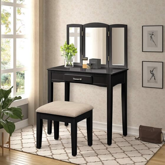 Shop Modernluxe Vanity Set Make Up Dressing Table With Mirror And
