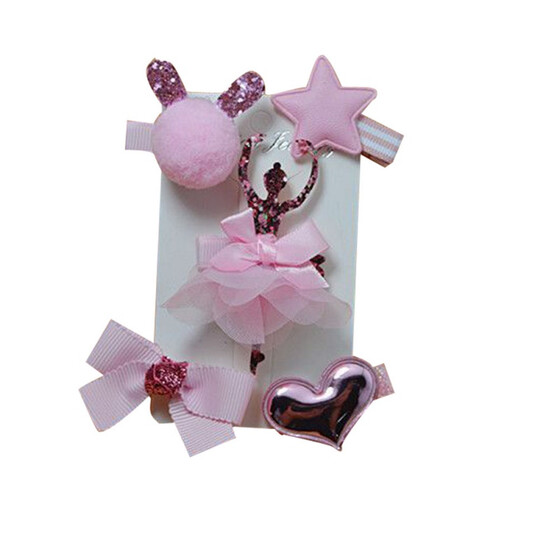 5pcs Cartoon Animal Motifs Bowknot Hairpin Barrettes Kids Girls Party Headwear