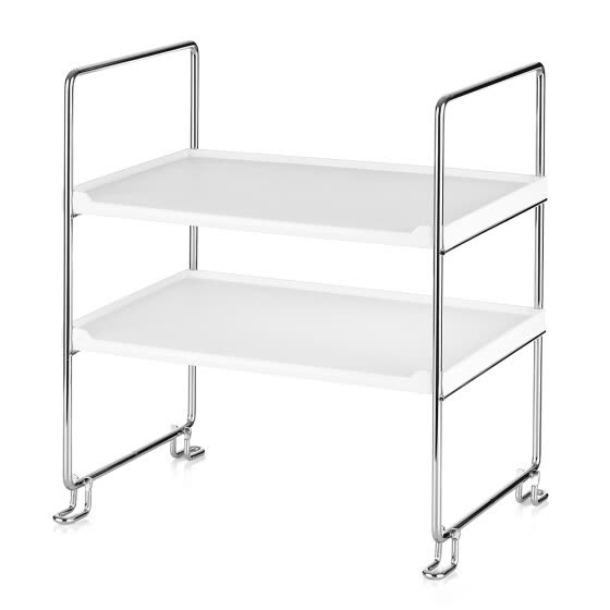 Shop 2 Tier Freestanding Stackable Organizer Shelf Storage Rack