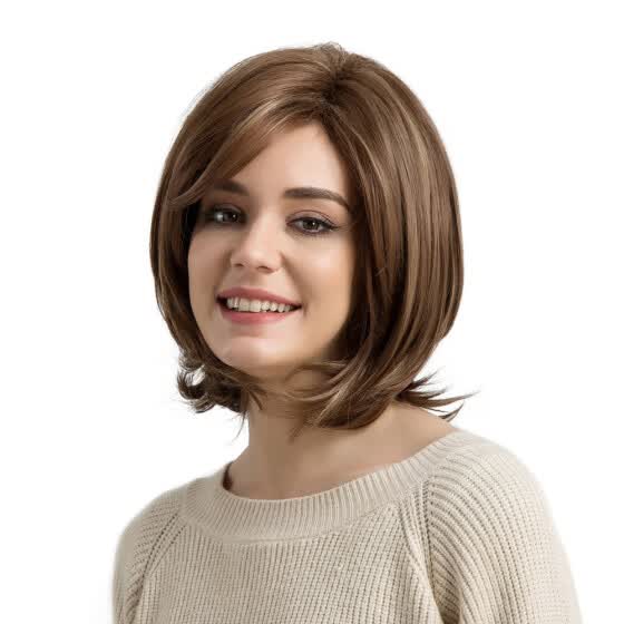 short brown curly wig