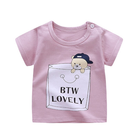 Fashion Toddler Baby Boy Cotton Short Sleeve T-shirt Casual Clothes Tops Blouse