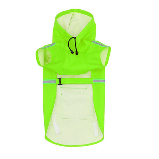 Angoter Pet Dog Waterproof Raincoat Adjustable Pet Dog Jumpsuit Raincoat Jacket with Reflective Strips