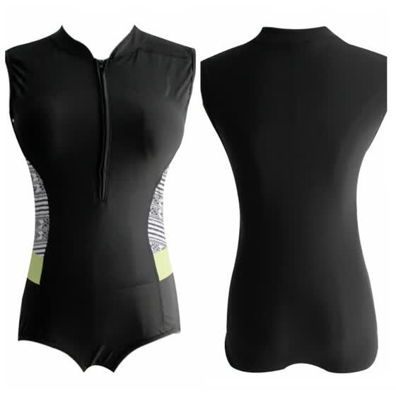 long sleeve v neck swimsuit