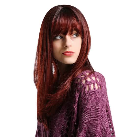Shop Chemical Fiber Hair Thin Bang Top Of The Head Dye Black Palm