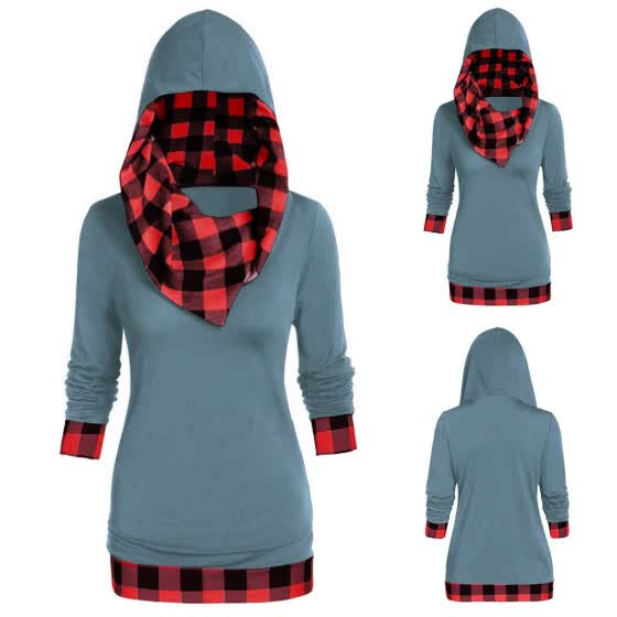 plus size plaid hoodie