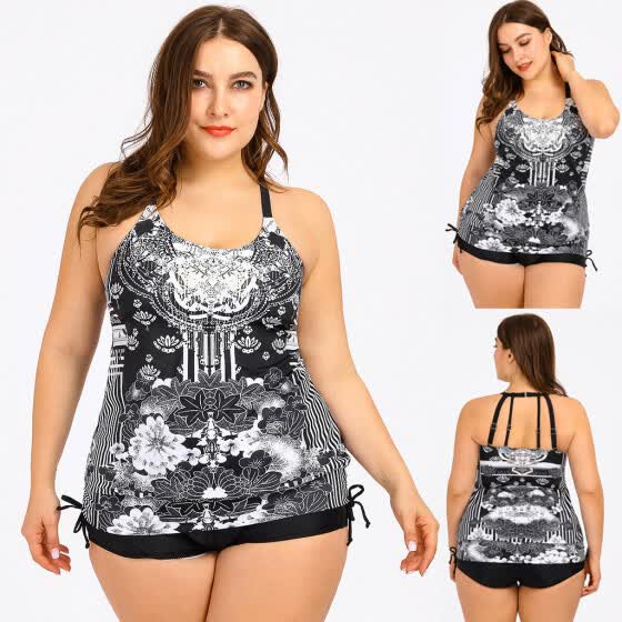 boho plus size swimwear