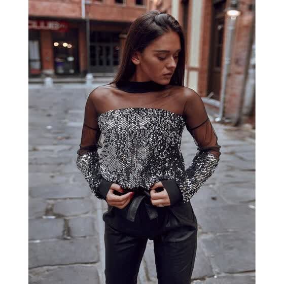 sequin party tops