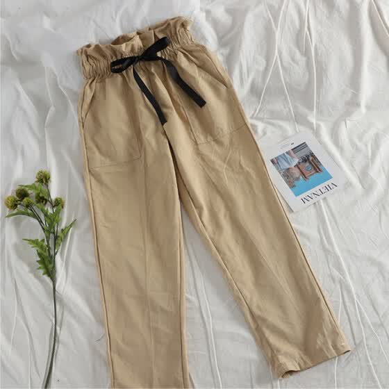 womens elasticated waist cargo trousers