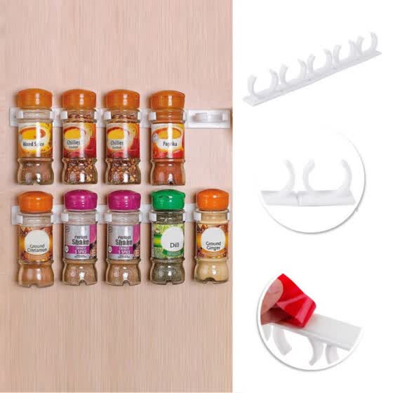 Shop Wall Mount Ingredient Spice Bottle Rack Plastic Organizer