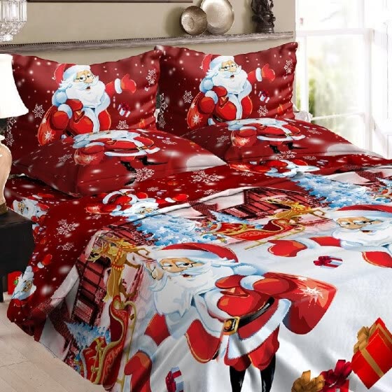Shop Christmas Santa Bedding Set 3d Printed Duvet Cover 2pcs