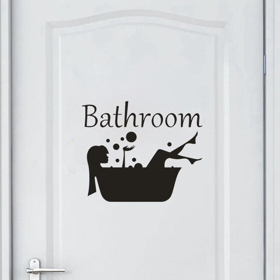 Removable Waterproof Luminous Toilet Bathroom Door Wall Sticker Mural Art Decal