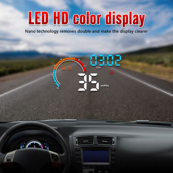 Car GPS HUD Head up display Speedometer Windshield Projector Speed Alarm System