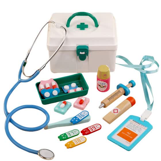 13pcs Set Wooden Pretend Play Doctor Medical Kit Tools Pretend Play Doctor Medical Kit Tools
