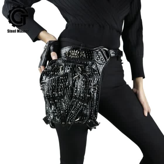 black patent leather fanny pack