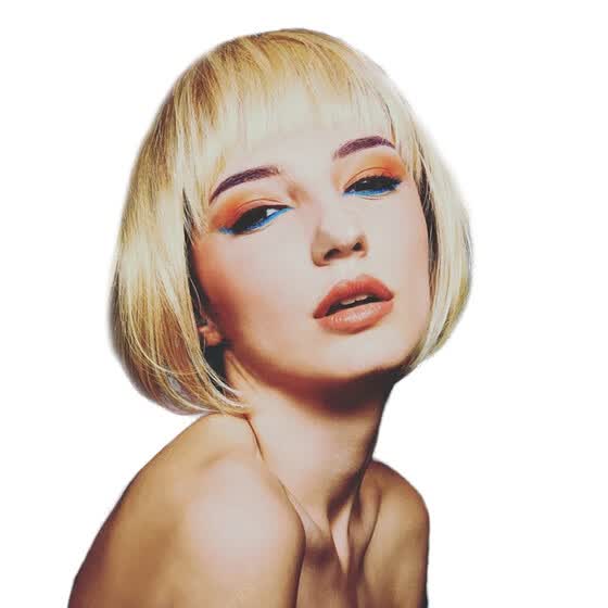 Shop Fashion Shoulder Length Gold Bobo Wigs With Bangs Medium Hair
