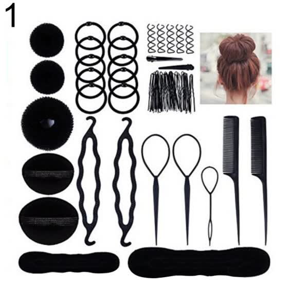 Shop 71pcs Set Hair Styling Clips Bun Makers Twist Braid Ponytail