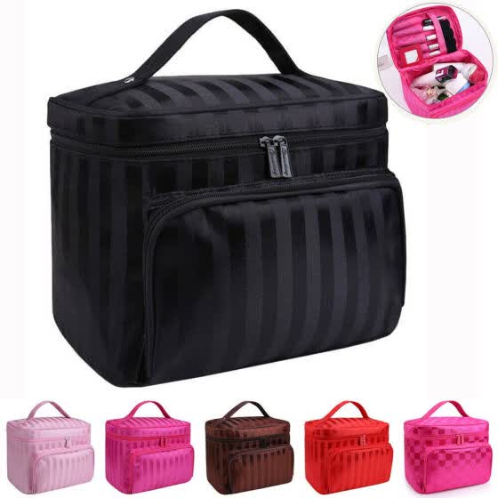 large cosmetic bag with handle