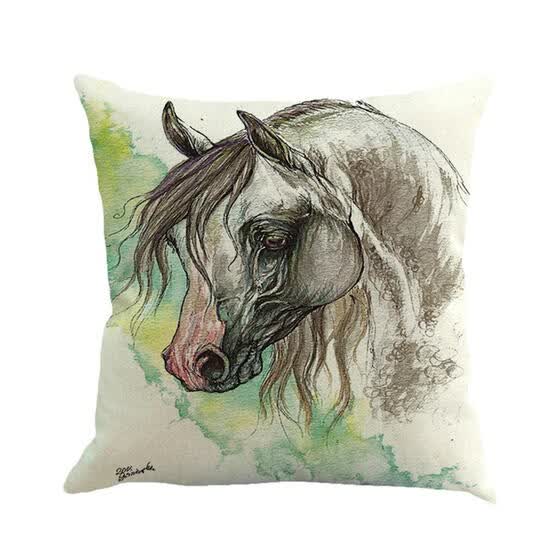 Shop Horse Pillow Cases Cotton Linen Cushion Cover Fashion Car