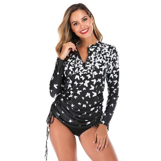 two piece long sleeve bathing suit