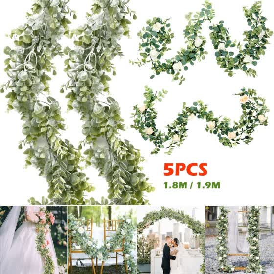 Shop 1 8m 1 9m Artificial Eucalyptus Garland Hanging Rattan