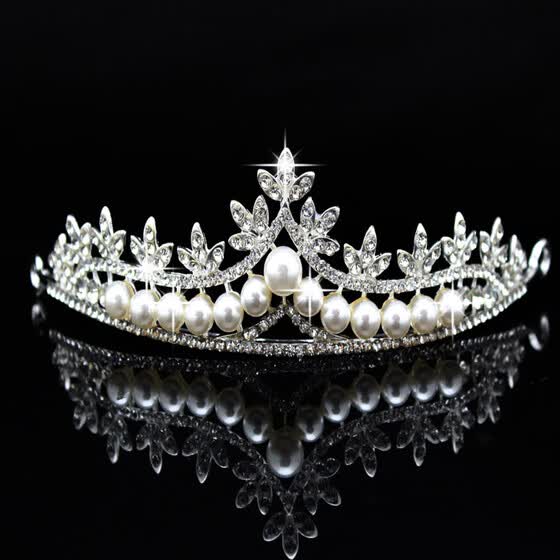 Shop 1pc Fashion Luxury Bridal Jewelry Alloy Diamonds Pearl Hair