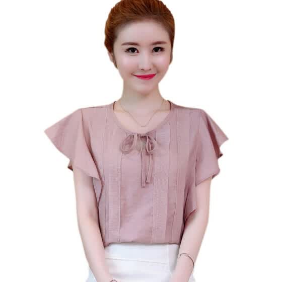 chiffon short sleeve blouse