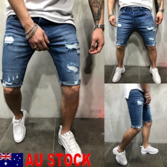 mens ripped denim shorts australia