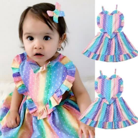 girls rainbow dress uk