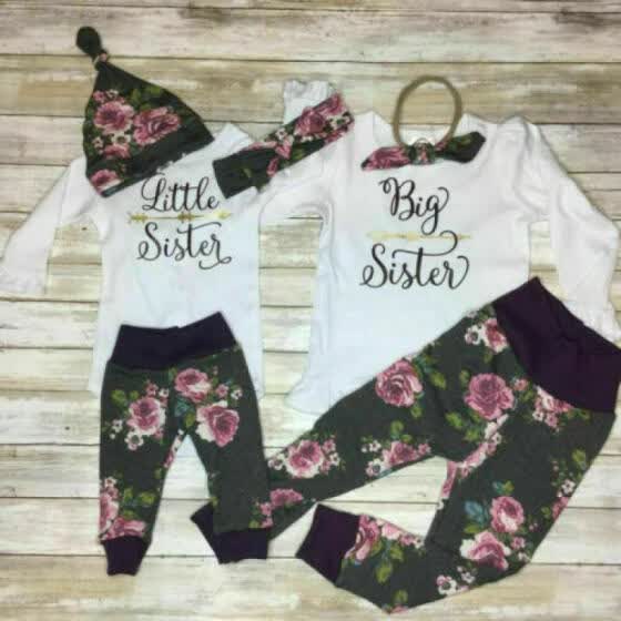 matching baby girl and big girl clothes