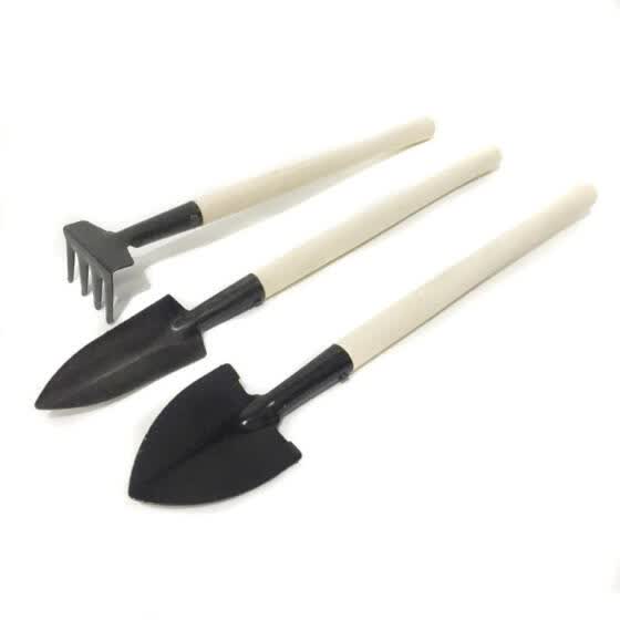 Shop W Mini 3 Pcs Garden Tools Small Tridentate Shovel Rake Spade Wooden Handle Metal Head Garden Tools Online From Best Flowers And Planters On Jd Com Global Site Joybuy Com