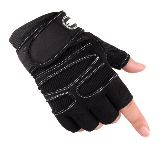 Mesh Leather Cycling Gloves Riding Bicycle Finger less Sports Half Finger Gloves