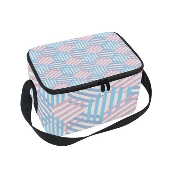 striped cooler bag
