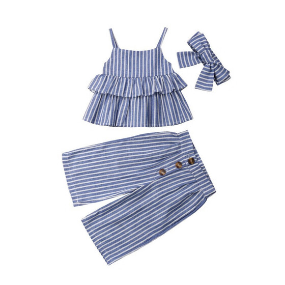 Toddler Baby Girls Striped Straps Backless Dress Princess Outfits Clothes Dress