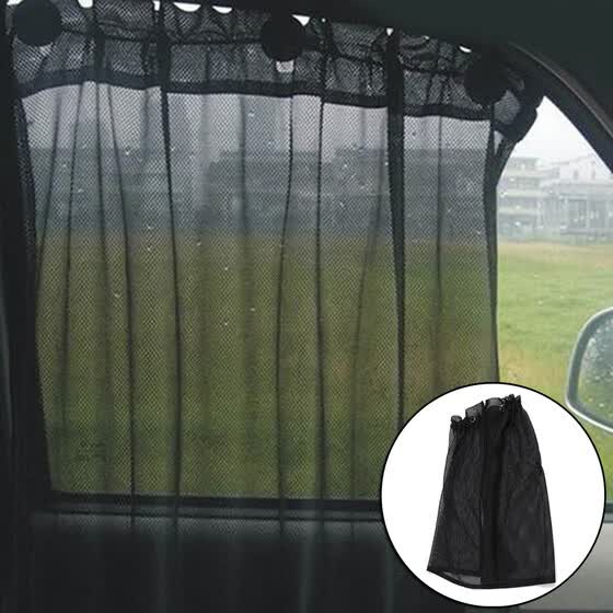 Shop 2pcs Sun Shade Uv Protection Side Black Mesh Window Curtain