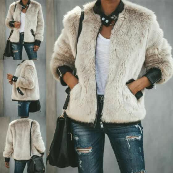 zip up fur coat