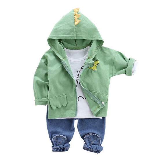 Toddler Baby Boys Girls Long Sleeve Cartoon Dinosaur Hoodie Warm Hooded Tops Autumn Winter Warm Tops Children Casual Outfit Clothes