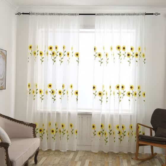 Shop Sheer Curtain French Window Pastoral Style Bellis Perennis