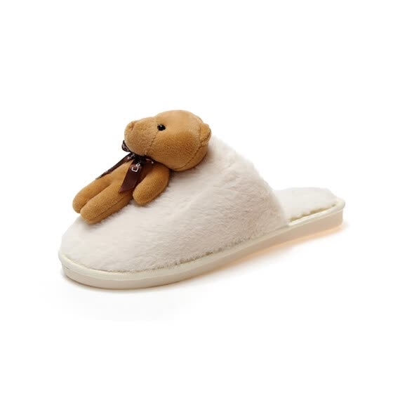 closed toe slides with fur