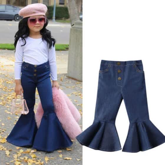 baby girl denim bell bottoms