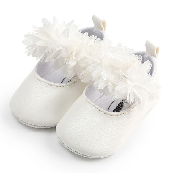 Baby Girls Toddler Infant First Walkers Spring Soft Sole Non-Slip PU Princess Casual Flower Shoes