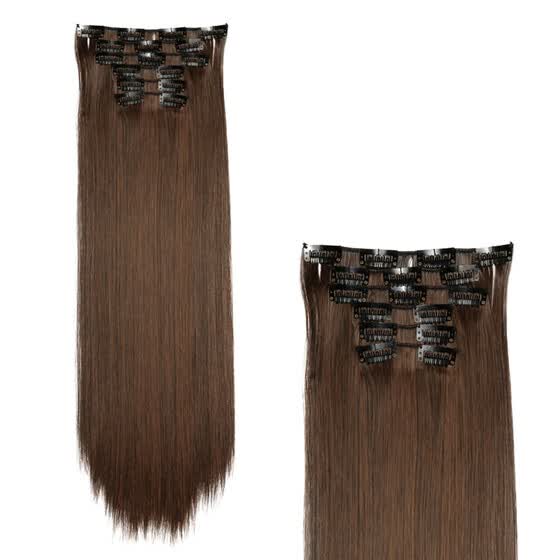 Shop Strongbeauty 24 Straight 6 Pcs Set Thick Hairpiece Clips In