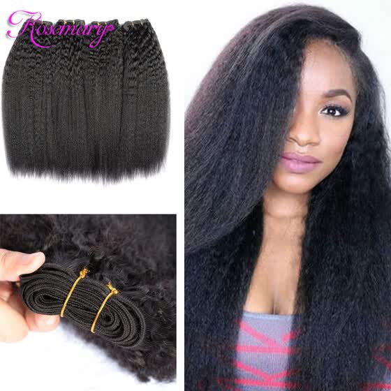 Shop Hot Selling Brazilian Yaki Human Hair 4 Bundles Kinky