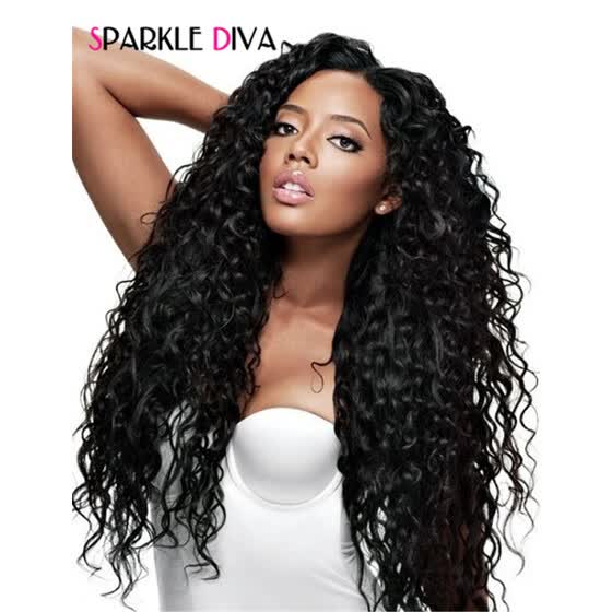 Shop Sparkle Diva Brazilian Curly Weave Human Hair Bundles With